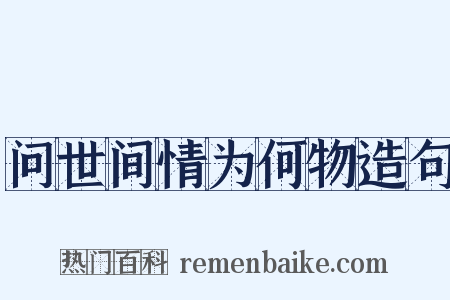 问世间情为何物造句是什么意思的图片
